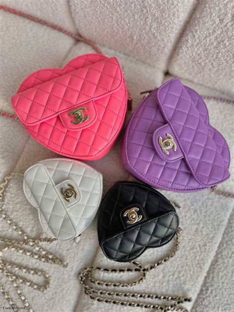 chanel heart pink purse|Chanel twin heart bag.